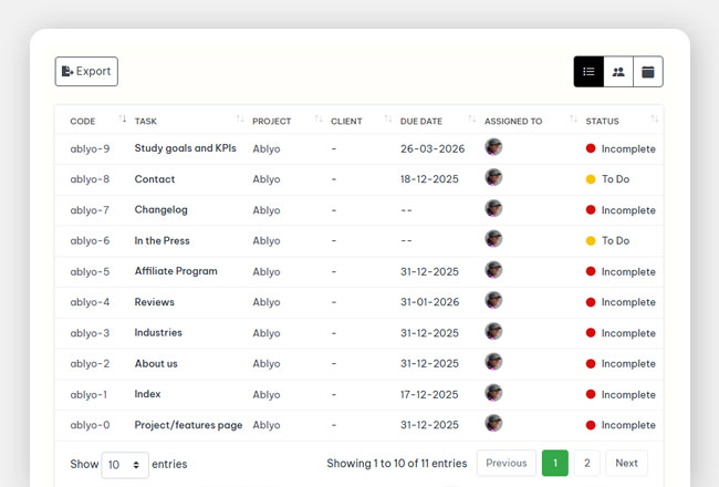 project management sample